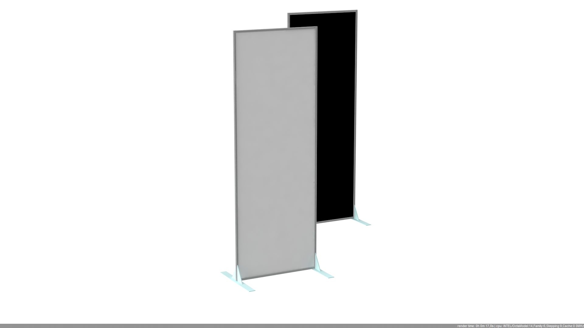 Paravent "Event"  80 x 220 eine Seite schwarz, eine Seite weiss (zzgl. Fuß)